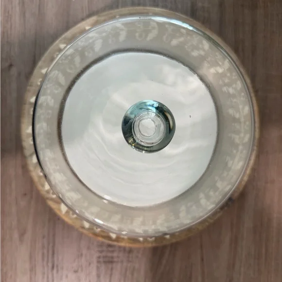 One of a Kind Glass Cloche Serving Tray with Wooden Base and Ceramic Plate - Picture 7 of 8